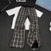 American Retro Red Plaid Pants Men's Autumn Heart Pleated Contrasting Plaid Pants Scimitar Straight Slightly Pulled Trousers_viptrois.com