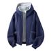 Unisex Zip-Up Hoodie – Oversized Open-Front Sweatshirt With Adjustable Hood (Black/Light Grey/Navy, Cotton-Blend, S-XXL, Relaxed Fit For Layering)_viptrois.com