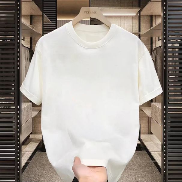 Manufacturer Summer Trendy Versatile Men's Short-sleeve T-shirt, Casual Loose Round-neck Half-sleeve Top_viptrois.com