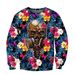 New Men's Sweater Crew Neck Trend Skull Loose Digital Printing Crew Neck Hatless Sweater_viptrois.com