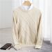 Men's Korean-Style Jacquard Sweater – Thickened Round Neck Pullover (Black/Khaki/Beige/Light Blue/Medium Gray, Sizes S-3XL_viptrois.com