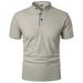 Summer Men's T-Shirt Polo Solid Color Short Sleeve Stand Collar Casual Tees Tops Men Fashion Slim Fit Breathable Lightweight Tshirt_viptrois.com