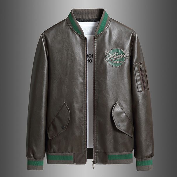 Men's Clothing Autumn And Winter Splicing Fashion Embroidery Leather Men's Jacket Japanese Fashion Brand Motorcycle Clothes Large Size Leather Jacket_viptrois.com