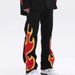 Men's Clothing SWAG street flame print hip-hop personality straight all-match casual men and women couple jeans_viptrois.com