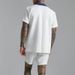 Men's Beach & Casual Short Sleeve Shirt + Shorts Set – Quick-Dry Polyester Summer Outfit (White/Black, S-XXXL, Lightweight & UV Protection)_viptrois.com