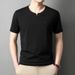 Cool Cotton Short Sleeved In Summer, Simple And Versatile, Casual, Sweat Absorbing, Breathable Round Neck Ice Silk_viptrois.com