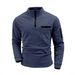 Nordmann Cross-Border Spring And Autumn Corduroy Striped Casual Arm Zipper Men's Sports Polo Shirt_viptrois.com