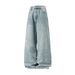 Men's Clothing Fashion Brand Ink Splashed Design Ripped Jeans For Men Autumn Style American Retro Washed Straight Leg Pants Silhouette Long Trousers_viptrois.com