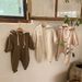 Baby Cotton Soft Oblique Zipper Hooded Long Sleeved Sweater Jumpsuit Korean Version Of The Baby Jumpsuit_viptrois.com