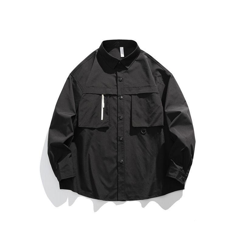 Men's Clothing Water-Resistant Plaid Work Shirt, Oversized Vintage Long Sleeve Shirt With Chest Pocket, Fall & Winter Layering Essential_viptrois.com