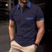 Summer Solid Color Men's Shirt Mature Stable Style Polo Shirt Loose Comfortable Short Sleeve Shirt Vintage Office Men's Shirt_viptrois.com