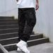 Men's Cargo Pants With Multi-Pocket Design, Loose Fit, Elastic Cuffs, Comfortable Polyester Trousers For Casual Wear_viptrois.com