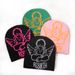 Unisex Jacquard Knit Beanie - Warm Winter Hat With Cupid Embroidery, Acrylic Material, Streetwear Style For Men And Women_viptrois.com