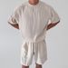 Men's Clothing Comfortable Solid Color Round Neck T Shirt Casual Sports Shorts Suit Loose_viptrois.com