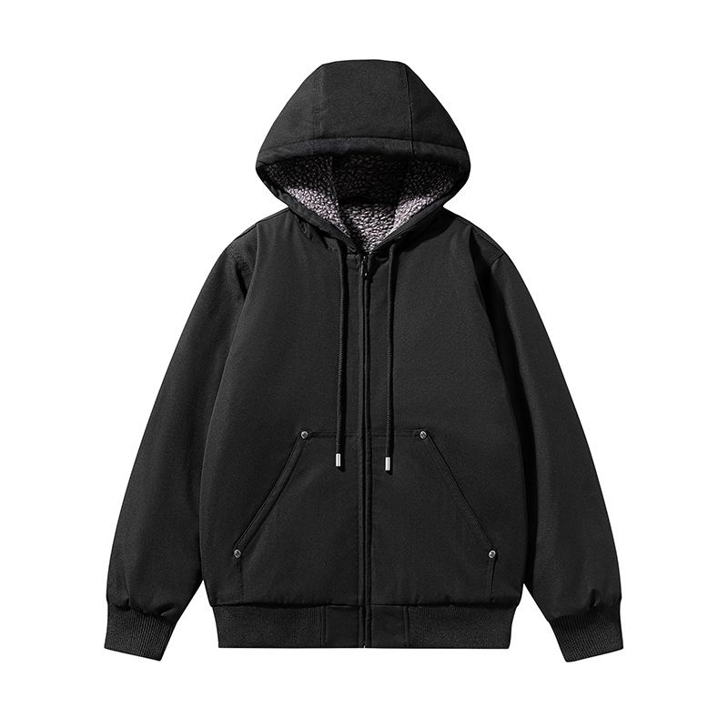 Men's Clothing Plus Velvet Thickened Men's Coat Fashionable Handsome Versatile Jacket Cotton Coat Trendy Brand Loose Cardigan Coat Men_viptrois.com