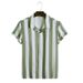 Men's Clothing Casual Short Sleeved Striped Shirt Drawstring Shorts Beach Suit_viptrois.com