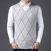 Men's Slim Fit V-Neck Knitted Vest, Wool Blend Casual Sweater Waistcoat For Autumn Winter_viptrois.com