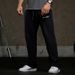 Men's Clothing Sports Pants Autumn And Winter New Gym Cotton Printed Flower Feet Casual Versatile Sweatpants Black_viptrois.com