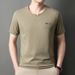 Cool Cotton Short Sleeved In Summer, Simple And Versatile, Casual, Sweat Absorbing, Breathable Round Neck Ice Silk_viptrois.com