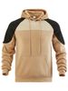 Men’s Color-Block Hooded Sweatshirt – Trendy Pullover With Contrast Panels & Relaxed Fit (Light Gray/Black/Khaki/Navy)_viptrois.com