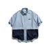 Men's Clothing Men's Large Pocket Design Short Sleeved Shirt Contrasting Shorts Two Piece Suit_viptrois.com