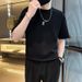 Summer Five-quarter-sleeved T-shirt Loose Short-sleeved Ins Trendy Brand Half-sleeved 2025 New Men's Top Summer Clothes T-shirt_viptrois.com