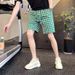 Men's Trendy Diamond Patterned Casual Shorts Mid-Length Summer Cropped Pants Popular Brand Five Point_viptrois.com