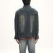 Men's Clothing American High Street Washed Distressed Tie Dye Workwear Denim Jacket For Men, Spring And Autumn, Loose Fit, Zip Up Coat._viptrois.com