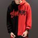 Men's Clothing Fashion Trend Color Block Sweatshirt Men's Long Sleeved Sports Hooded Top_viptrois.com