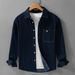 Autumn Simple Denim Versatile Men's Long Sleeved Shirt Casual Loose Men's Retro Youth Shirt_viptrois.com