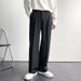 Simple Classic Solid Color Suit Pants Draping Versatile Men's Casual Pants Live Pleated Summer Loose Trousers Business_viptrois.com
