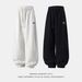 Men's Clothing Autumn And Winter Letter Printed Floral Cuff Sweatpants, Heavyweight Textured Sports Casual Pants, Three Dimensional Pleated Trousers_viptrois.com
