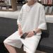 Cross-border Small Checkered Sports And Leisure Men's Short-sleeved T-shirt Summer Heavy Oversize Loose Short-sleeved Shorts Set_viptrois.com