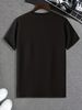 100 Cotton Spring/summer Men's Long Sleeved Round Neck Black T Short Sleeved T-shirt Top Loose Casual Print_viptrois.com
