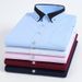 Men's Contrast Collar Stretch Long-Sleeve Shirt – Business Casual, Wrinkle-Free & Breathable, Versatile For Work & Leisure_viptrois.com