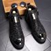 European Warm Series Fashion Short High-top Sneakers Single British Style Height-increasing Martin Boots Hairstylist Leather Sequin Men's_viptrois.com