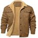 Men's Clothing Men's Workwear Jacket With Fleece Lining - Cotton Casual Jacket For Autumn, Winter & Spring - Multi-Pocket Utility Coat_viptrois.com