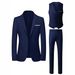 Men's Clothing Men's Slim Fit Three Piece Suit Style Business Casual Wedding Groomsmen Formal Solid Color Suit_viptrois.com