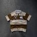 Men's Retro Polo Shirt Summer Season Loose Fit Short Sleeve High Street Fashion Letter Stripe Design_viptrois.com