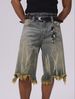 Men's Clothing 2025 Summer American Fashion Brand Brushed Yellow Mud Dye Washed Old Denim Shorts Loose Cropped Version Pants Trendy_viptrois.com