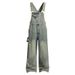 Men's Clothing Yellow Mud Colored Suspender Wide Leg Jeans Retro Washed Loose Casual Foreign Trade Popular Logging Jumpsuit Men_viptrois.com
