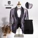 Men's Clothing Jacquard Three Piece Suit_viptrois.com