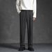 Men's Summer Thin Straight Long Trousers Ice Silk Dress High Waist Commuting Casual Suit Wide Leg Loose Fit_viptrois.com