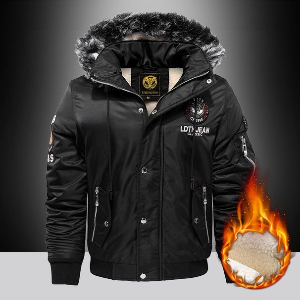 Men's Winter Hooded Fleece Jacket – Faux Shearling Lined, Slim Fit Zip-Up Coat For Casual & Streetwear (Red/Black/Blue, M-5XL)_viptrois.com