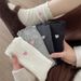 Unisex Embroidered Lace Socks With Heart Pattern, Medium Cuff, Breathable Cotton, Double-Needle Stitching, All-Season Wear_viptrois.com