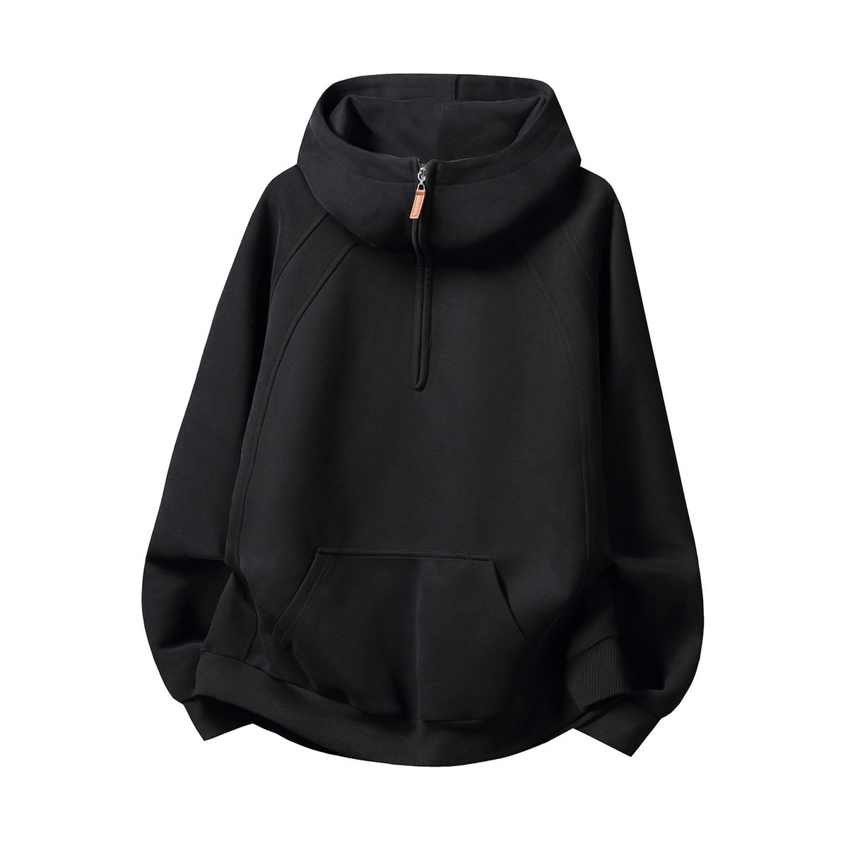 Three-dimensional Split Structure Silhouette Hooded Sweater For Men And Women Couples Autumn And Winter 380g Heavy Half Zipper Hoodie Jacket_viptrois.com