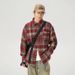 Monochrome Man- American Retro Plaid Long Sleeve Men Spring New Turn-Down Collar Pocket Shirt Textured Loose Couple Jacket For Women_viptrois.com