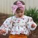 Kid's Clothing Children's Floral Round Neck Waist Top_viptrois.com