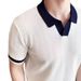 Men's Summer Short-Sleeve Knit Shirt – Slim Fit Striped Polo With Embroidered Collar_viptrois.com