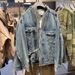 Spring And Autumn Men's Clothing, New Chinese Style, Irregular Symmetrical Design, Niche, Loose Lace Up Denim Jacket For_viptrois.com